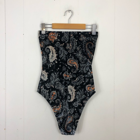 Urban Outfitters Out From Under Velvet Paisley Bodysuit Sz M - Picture 8 of 11